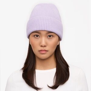 Merino Wool Beanie – Soft Lavender